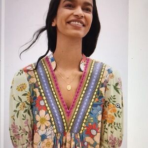 Anthropologie Bl^nk London Stephanie Top Blue Motif